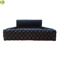Lit de luxe design capitonné en cuir véritable, lit king-size, lit queen-size, cadre en bois pour villa, chambre à coucher