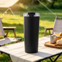 Mug de voyage en acier inoxydable de 24 oz, gobelet isotherme sous vide, couvercle anti-fuite, porte-gobelet de voiture, tasse pour boissons chaudes ou froides