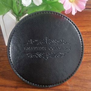 Sous-verres personnalisés en cuir PU avec design résistant à la chaleur pour les boissons, cadeau promotionnel avec logo personnalisé, accessoires de table - Product Image 4