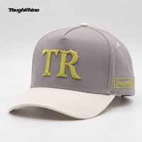 Casquette de baseball structurée à 5 panneaux en sergé de coton de qualité supérieure, style A-frame, avec logo brodé en relief 3D pour marque