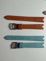 Bracelet de montre tendance sans couture en cuir de veau Epsom tanné végétal, 14 mm, plusieurs couleurs disponibles, avec boucle ardillon, design exclusif