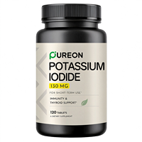 Comprimés de potassium iodé 130 mg par dose, comprimés de lodure de potassium 120 comprimés, complément alimentaire pour l'immunité et le soutien de la thyroïde