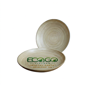 Assiette Bébé en Bambou Filé Écologique de Gros, Forme Ovale, Sûre et de Haute Qualité, en Bambou Naturel, Idéale pour les Voyages au Vietnam - Product Image 1
