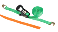 Sangles d'arrimage à cliquet personnalisées en polyester de 1,5 pouce avec poignée large en caoutchouc et crochet pivotant, capacité de charge de 1000 daN