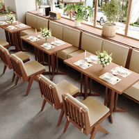 Meubles de restaurant commerciaux, banquettes en bois, canapés rembourrés, bancs avec table à manger et chaises, couleur et taille personnalisées