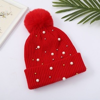 Beanie Soft Pompom Kids Long Winter Warm Hat Pearl Logotipo personalizado Pom Knitted Hat