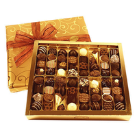Boîte d'emballage de chocolat doré de noël écologique de luxe gaufrage pour gâteau boulangerie beignet Hotdog restauration sushi ruban diviseur