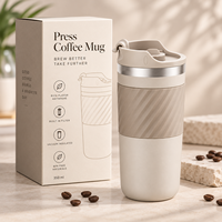 Mug de voyage isotherme en acier inoxydable, nouvelle version améliorée, avec filtre, pour café, OEM ODM, vente en gros