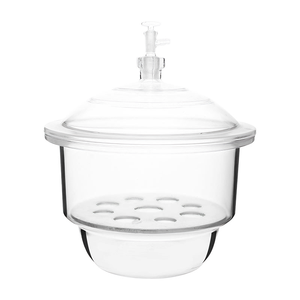 Équipement de laboratoire de <span class=keywords><strong>chimie</strong></span> personnalisé, dessiccateur sous vide <span class=keywords><strong>en</strong></span> <span class=keywords><strong>verre</strong></span> borosilicate ambré transparent à paroi épaisse avec plaque <span class=keywords><strong>en</strong></span> porcelaine - Product Image 1