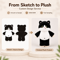 Peluche Chat Vache 45cm Personnalisable Tissu Ultra Doux Rembourrage Coton PP Mi Rong Sable Cadeau Saint-Valentin Anti-Stress Anniversaire