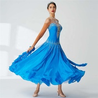 B-20114 Personnalisé norme internationale robe de danse de concurrence valse danse de salon personnalisé perle robe en soie à vendre