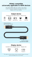 Câble HDMI vers HDMI à fibre optique 8K@60Hz en gros, 10m, 48 Gbps, EARC, mâle vers mâle, 50 mètres, câble HDMI à fibre optique