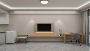 Ensemble de meubles modernes complets pour chambre d'hôtel, cadre de lit en bois à bas prix, tête de lit, matelas, armoire, meuble TV, table d'appoint pour appartements - Product Image 4