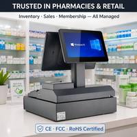 Système de point de vente tout-en-un pour salon de thé, écran Android 15,6 pouces, impression des commandes, compatible mini-programme, système de facturation en magasin