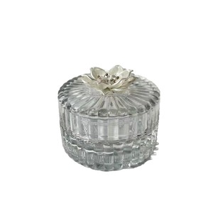 Pot de rangement en verre cristal de style nordique <span class=keywords><strong>Hyundai</strong></span> avec couvercle transparent pour bonbons, bougies d'aromathérapie, bijoux, cendrier, décoration intérieure - Product Image 5