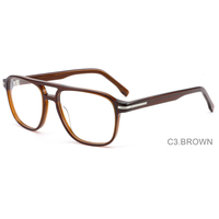 Gafas Ópticas SP2002 en Stock, Montura Aviador de Acetato Grueso con Decoración Metálica, Montura Completa para Hombre