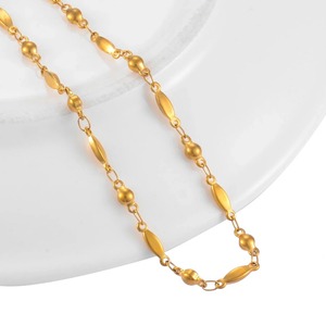 Collier en acier inoxydable imperméable, nouvelle chaîne faite à la main, couleur or ronde, bijoux de mode pour femmes - Product Image 2