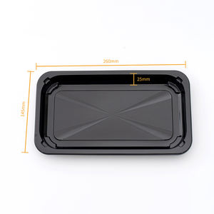Barquette en plastique PP jetable noire pour foie <span class=keywords><strong>gras</strong></span>, boîte de restauration, viande congelée, fruits de mer, autres contenants alimentaires, maintien au <span class=keywords><strong>frais</strong></span> - Product Image 4