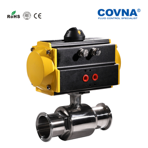 Vente de liquidation B2B Covna : Vanne à boisseau sphérique pneumatique à double action, 2 voies, à raccord Tri-Clamp, en acier inoxydable de qualité alimentaire, avec actionneur hydraulique - Product Image 5