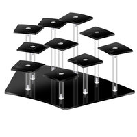 Support de présentation de cosmétiques en acrylique hexagonal circulaire moderne avec couches personnalisées et résistant à l'eau
