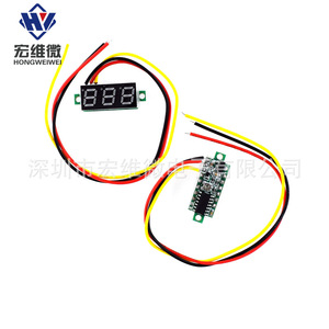 ฮงเว่ย ไมโคร 0.28 นิ้วเครื่องวัดแรงดันไฟฟ้าดีซีแบบดิจิตอลสีเขียว 0-100V เครื่องวัดแรงดันไฟฟ้าแบตเตอรี่จอแสดงผลสามสายขนาดเล็กพิเศษ - Product Image 1