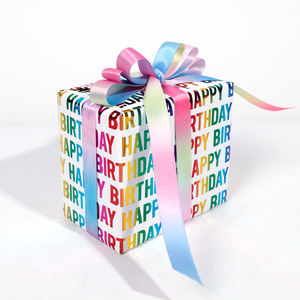 Venta al por mayor de alta calidad cumpleaños rollos de papel de regalo de embalaje de oro de colores rollo artesanía superior - Product Image 5