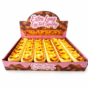 Juguete Antiestrés de Silicona Extra Largo con Forma de Tarta de Huevo, Inspirado en Comida, en Caja Expositora para Mostrador - Product Image 3