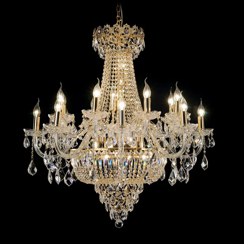 Lampes à led pour villa personnalisée en verre de Murano éclairage maria theresa haut plafond luxe grands lustres en cristal modernes suspensions