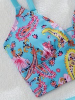 Ensemble bikini deux pièces taille haute push-up pour femme, grande taille, personnalisé OEM/ODM, pour l'été, avec contrôle du ventre - Maillot de bain enveloppant