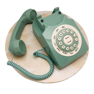 Telefono Fisso Vintage <span class=keywords><strong>Anni</strong></span> '<span class=keywords><strong>60</strong></span> Classico Verde Frutta in Plastica ABS Ecologica con Tasti Grandi e Funzione Flash/Riutilizzo, Ideale per Arredamento Casa e Hotel - Product Image 1