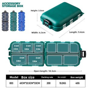 Boîte de rangement pour leurres de pêche en gros, étui à accessoires à couvercle rabattable, étui de voyage étanche et résistant à l'humidité, petite taille - Product Image 2
