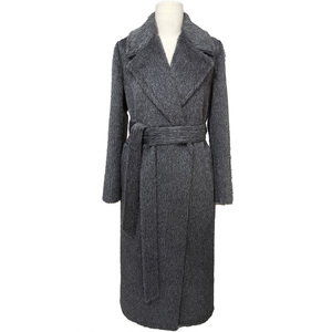 도매 턴다운 칼라 두꺼운 캐시미어 울 코트 겨울 롱 정품 여성용 알파카 울 코트 - Product Image 1