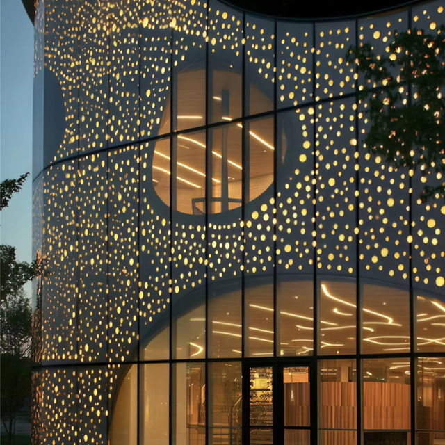 Perforated LED Lighting Ceiling Panel Custom Colorful Perforated Metal Led-lit Ceiling Tiles Aluminium Holed Ceiling with Lights