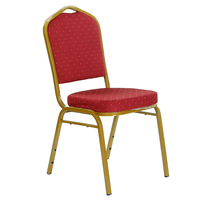Nouvelle Chaise de Banquet pour Fêtes, Chaise de Mariage Royale Dorée Chavari, Chaise d'Hôtel Rouge Fantaisie pour Événements et Complexes Hôteliers avec Coussins