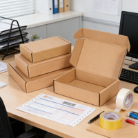 Boîte d'expédition en carton ondulé robuste et écologique avec gaufrage pour l'e-commerce, taille personnalisée, brun kraft
