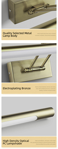 American Style Retro European <b>Mirror</b> <b>Light</b> Bathroom Bathroom Cabinet Lighting Waterproof <b>LED</b> <b>Makeup</b> <b>Light</b> Antique Copper - Product Image 5