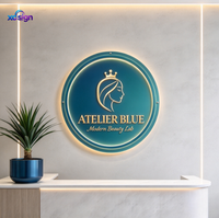 Enseigne personnalisée en acier inoxydable avec logo rétroéclairé LED 3D, signalétique rétroéclairée pour entreprise, devanture de magasin, centre commercial, salon de beauté, décoration murale d'hôtel