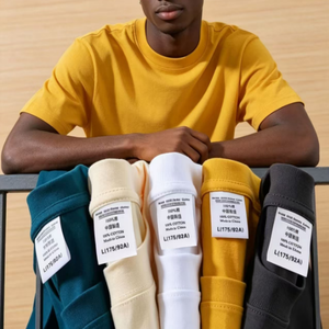 Camiseta de Cuello Redondo de Algodón Peinado de 250g, Estilo Summer Mint Mambo, con Logotipo OEM, Color Verde <span class=keywords><strong>Matcha</strong></span>, Algodón Puro, Manga Corta Holgada - Product Image 6