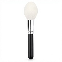Pinceau à poudre de luxe avec logo personnalisé, poils synthétiques doux blancs, pinceau de maquillage pour le visage, blush, highlighter