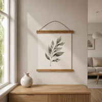 Pengait Poster Magnetik Kayu Oak Solid Ruixuan untuk Pajangan Seni Dinding, Bingkai Gantung Kayu untuk Cetakan Kanvas dan Poster, Tanpa Alat