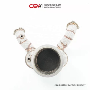 带有OPF/GPF传感器和隔热罩的保时捷Cayenne 3.0T的高性能排气消声器落水管 - Product Image 3