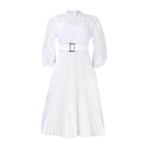 Abito da donna elegante da festa estivo di grandi dimensioni Xxxxl bellissimo pizzo plissettato all'uncinetto cintura corta taglie forti per <span class=keywords><strong>donne</strong></span> <span class=keywords><strong>grasse</strong></span> - Product Image 6