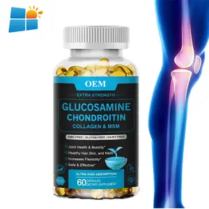 OEM/ODM/OBM Vegan Glucosamine Chondroitin MSM Softgel kapsul kunyit suplemen sendi dukungan kapsul