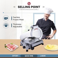 Nouvelle trancheuse à viande électrique semi-automatique Welldone de 10 pouces, pour viande congelée, épaisseur réglable, portable, usage commercial, restaurant