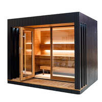 Sauna électrique haut de gamme en bois massif 2026 avec design moderne personnalisable pour villas et appartements, et accessoires