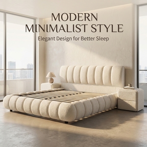 Letto <span class=keywords><strong>Matrimoniale</strong></span> in Vera Pelle Stile Italiano Moderno con Struttura in Legno 1.8m/1.5m, Imbottitura Morbida, Lusso Leggero, Letto <span class=keywords><strong>Matrimoniale</strong></span> di Alta Gamma - Product Image 1