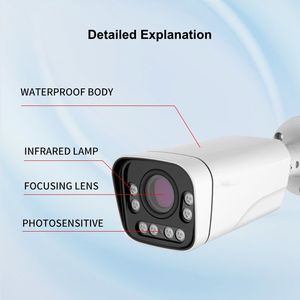 8MP 5MP CMOS CCTV IP 子弹型摄像机，带 5 倍光学变焦，金属外壳，IP66 防水防尘，具有运动检测功能，适用于专业监控系统 - Product Image 6
