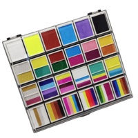 Vente directe fournisseur – Kits de peinture professionnelle lavable pour visage et corps, 24 couleurs, à base de plantes naturelles, activée par l'eau, non toxique