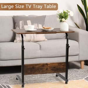 Table d'ordinateur portable <span class=keywords><strong>Mobile</strong></span> en bois réglable hauteur canapé-<span class=keywords><strong>lit</strong></span> Table côté roue roulante bureau pour bureau à domicile ordinateur portable chariot <span class=keywords><strong>plateau</strong></span> grand bureau - Product Image 3