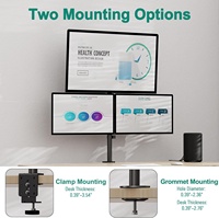 Support de moniteur à trois écrans de 32 pouces, 90 degrés, support de montage sur bureau, pince de fixation, support de moniteur de table, nouveau, noir